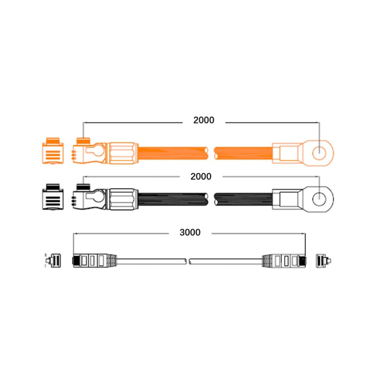 Pylontech US series kabelset batterij omvormer