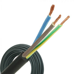 Kabel rubber 3G4mm² halogeenvrij zwart per meter - Ecowatts.be