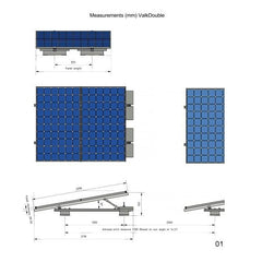 ValkDouble zonneschanssysteem voor 2 zonnepanelen