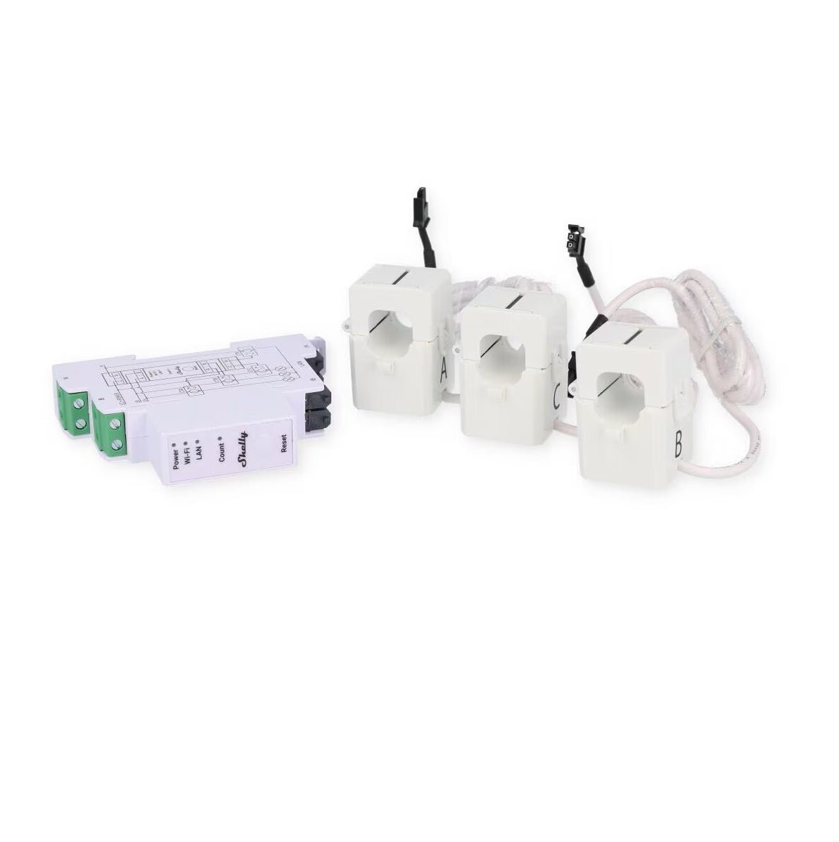 Shelly Pro 3EM 120A energiemeter incl. 3 CT's - Ecowatts.be