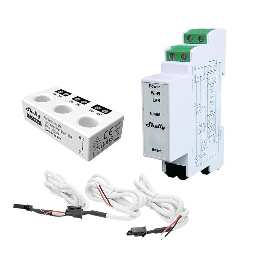 Shelly Pro 3EM - 3CT63 energiemeter - Ecowatts.be