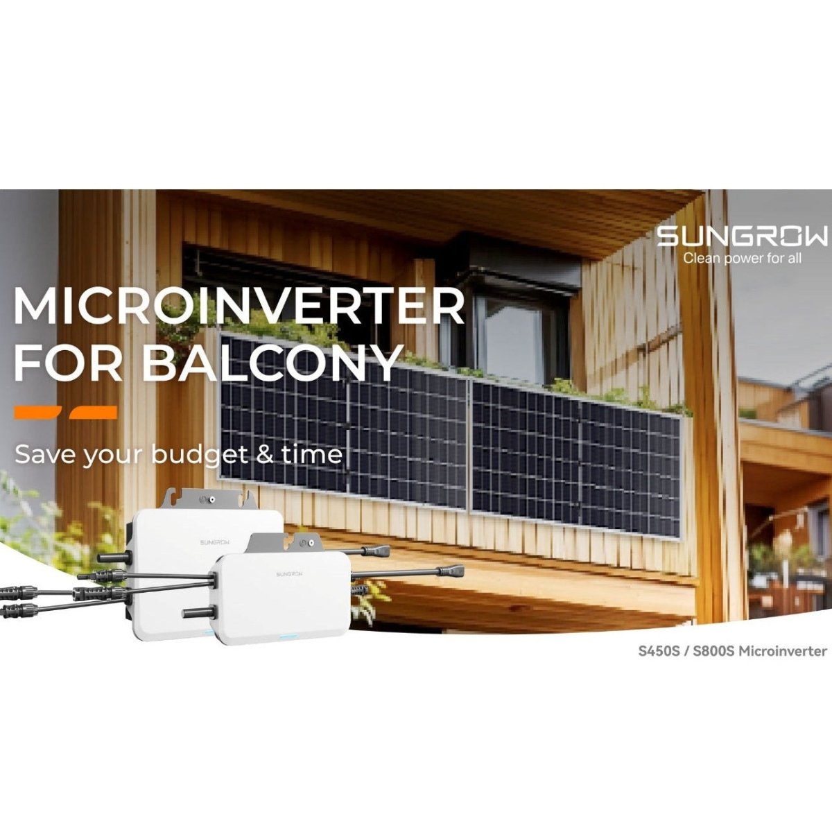 Sungrow S800S Plug and Play Micro - Omvormer incl. kabel 10m - Ecowatts.be