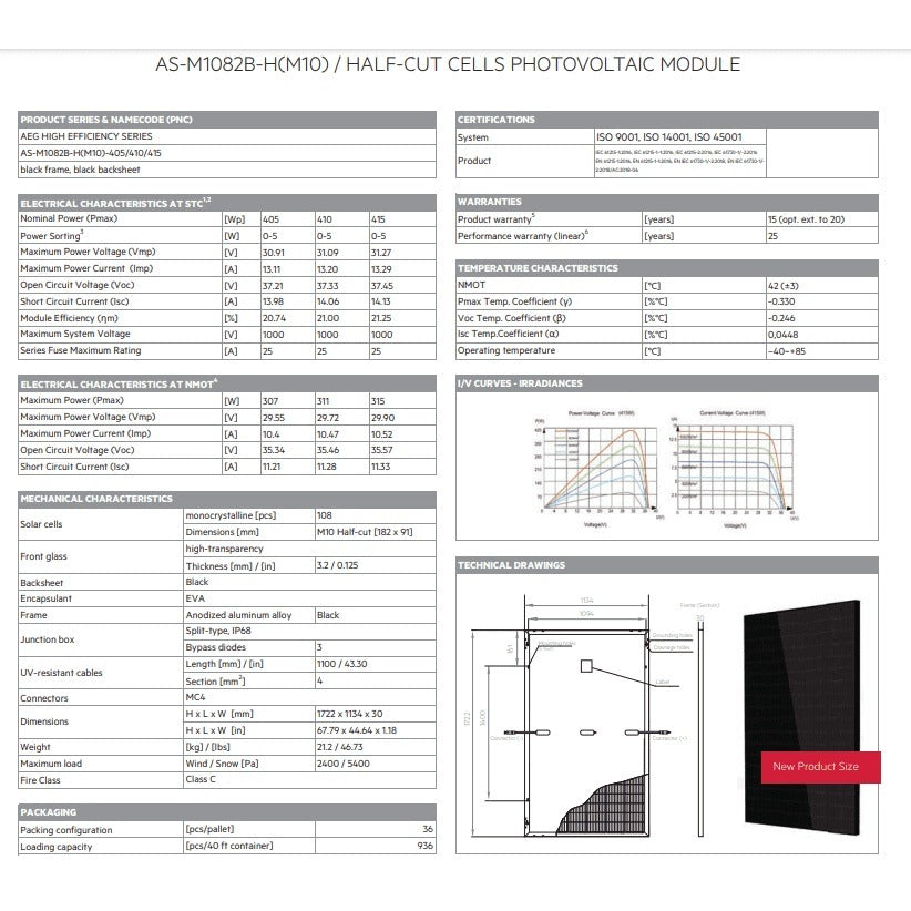 AEG 410Wp Mono Full Black AS-M1082B-H M10